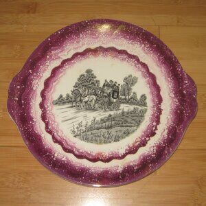 Vintage Gray's Pottery Horse & Carriage Scenic Porcelain Plate Stoke-On-TEngland